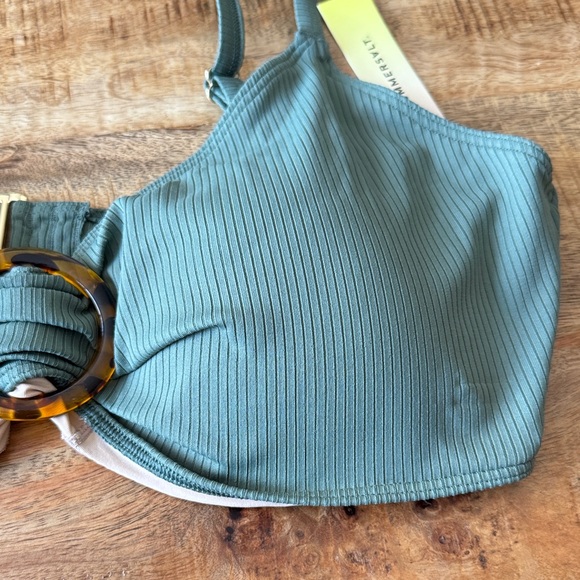 Summersalt The Ribbed Wanderlust Bikini swim bra top tortoise belt tie NWT 18 - Picture 2 of 6
